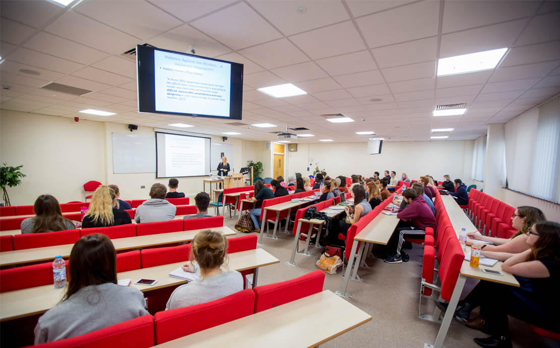 Students in a lecture theatre