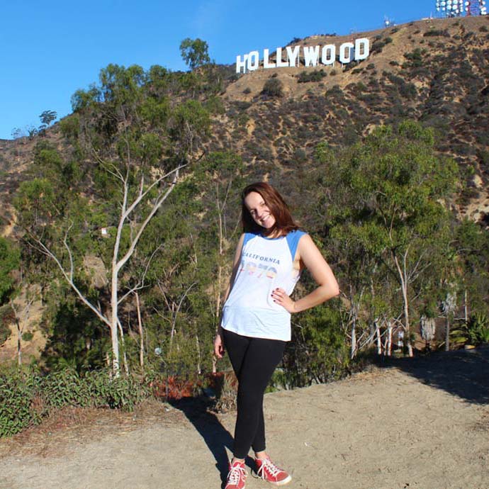 Kamile with the Hollywood sign