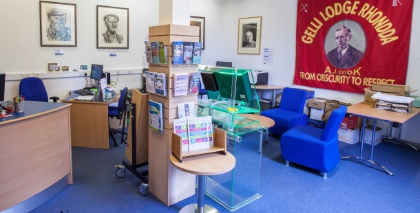 Reception area in the Miners' Library