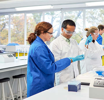 teacher and student in a lab