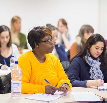 student in a seminar