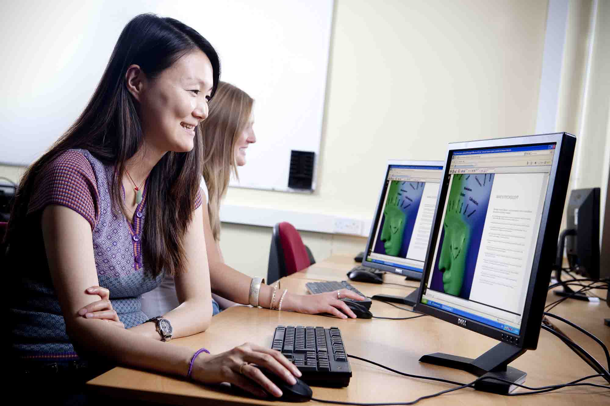 Student on computer 