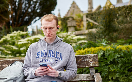 Student on phone