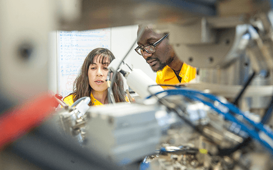 Two Researchers with Nanomedicine equipment in the Centre for Nanohealth 