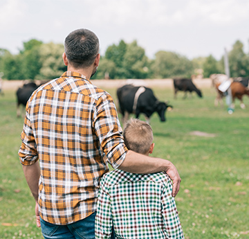 Farmer and son