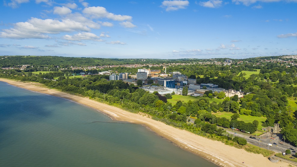 Aerial photo of Swansea Bay