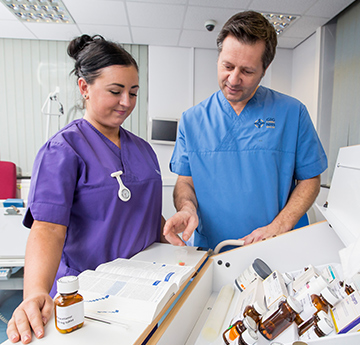 Student nurse with lecturer