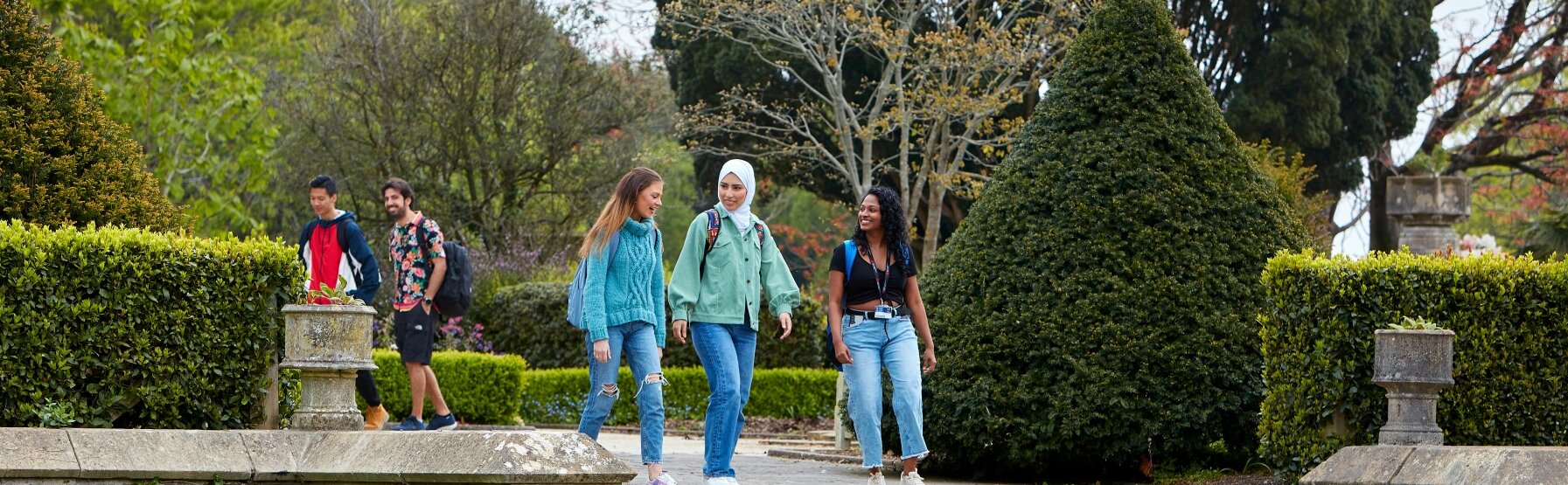 Students Walking Down Steps at Singleton Campus