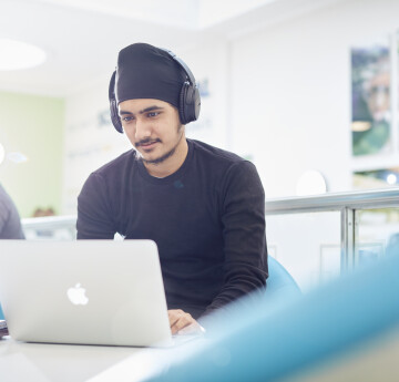 Student on a laptop