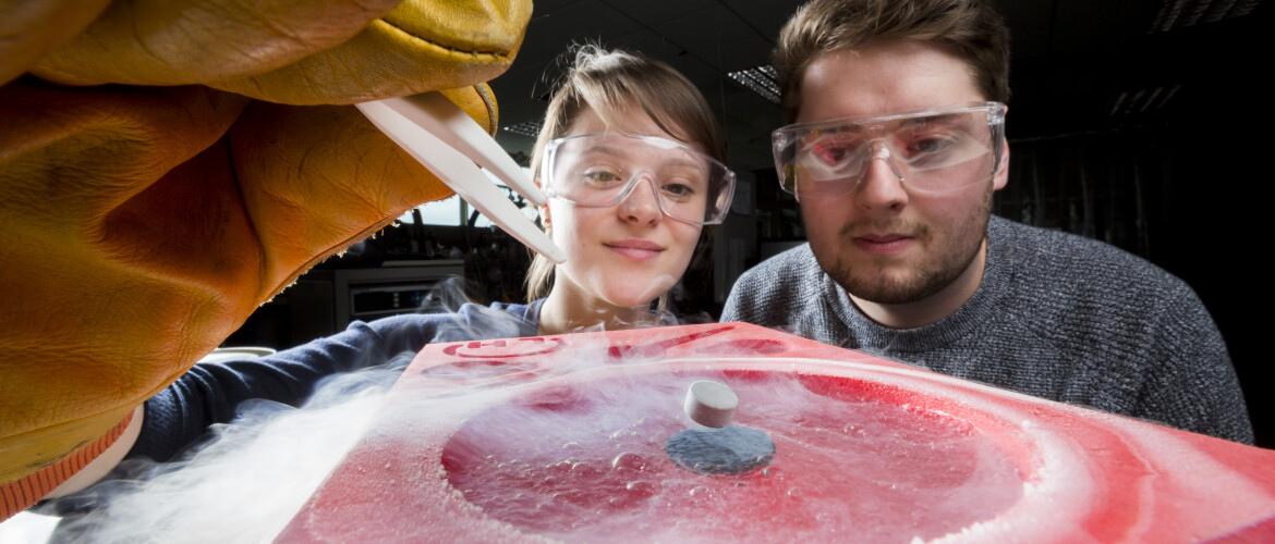 Students conducting experiments