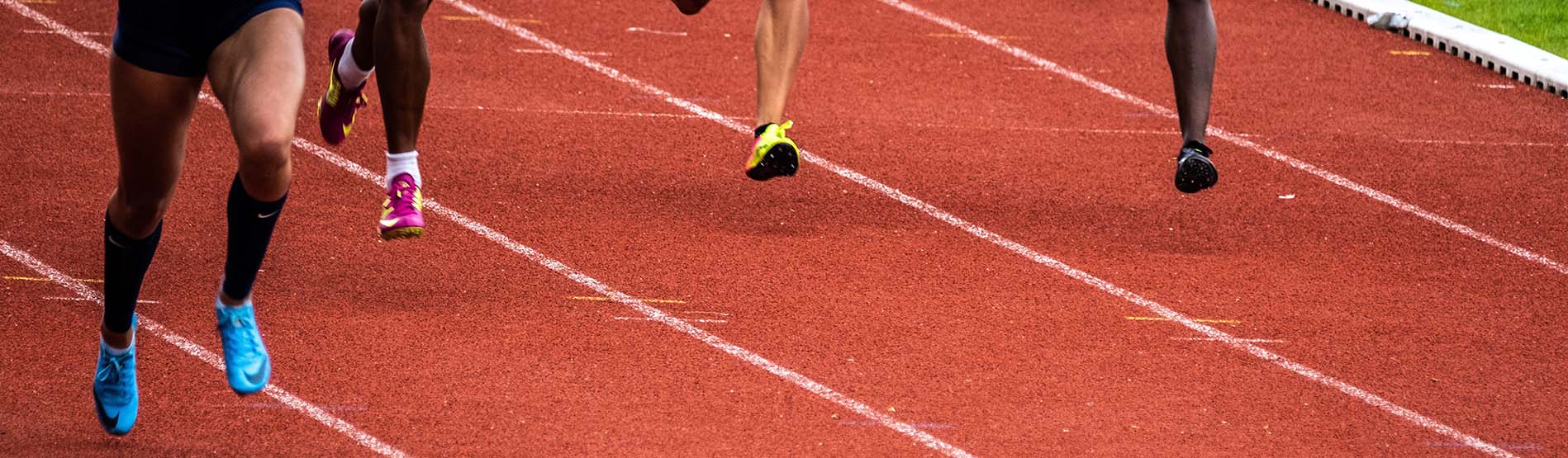 Athletes on a running track