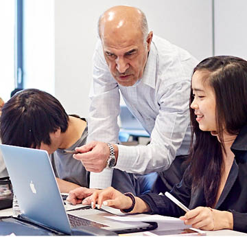 lecturer helping student