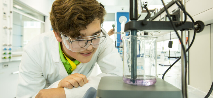 Male Chemistry student in Chemistry lab