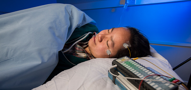 Student in Sleep Lab