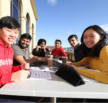 students sitting together