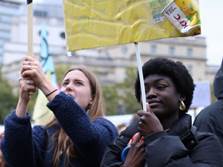 Young Extinction rebellion protestors