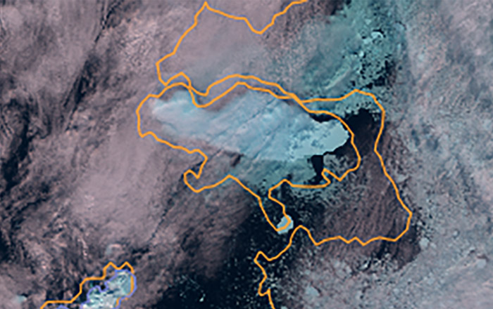 A satellite image of the A68