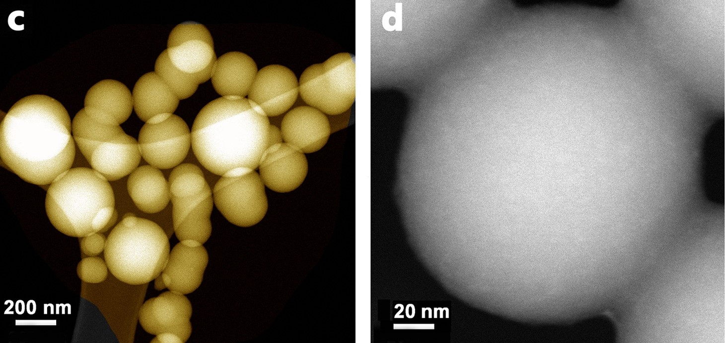 Carbon spheres: microscopy image 