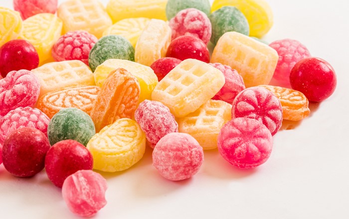 Image shows brightly coloured sweets.