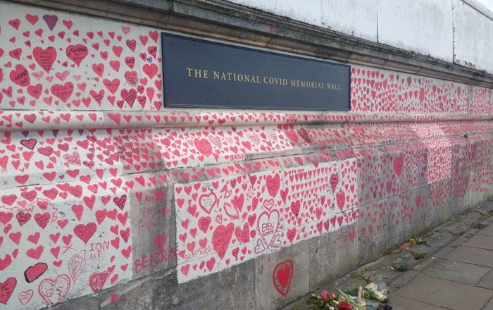 The Covid Memorial Wall in London