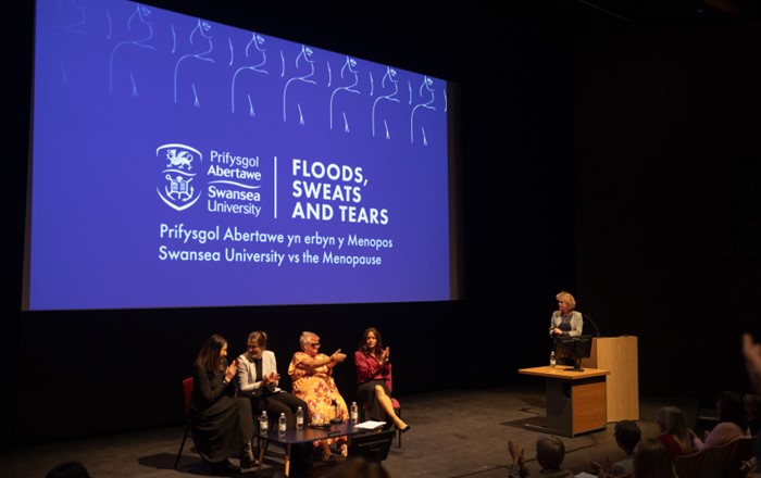 A photo of the panel at Swansea University’s menopause event.