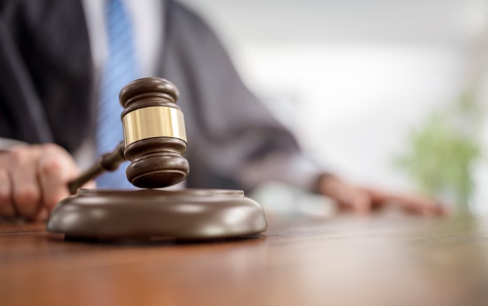 A gavel on a table