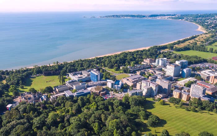 An aerial view of the Singleton Park Campus