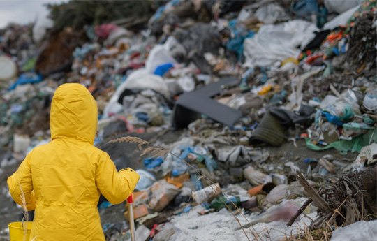 Girl playing in plastic