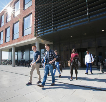 Students in the library