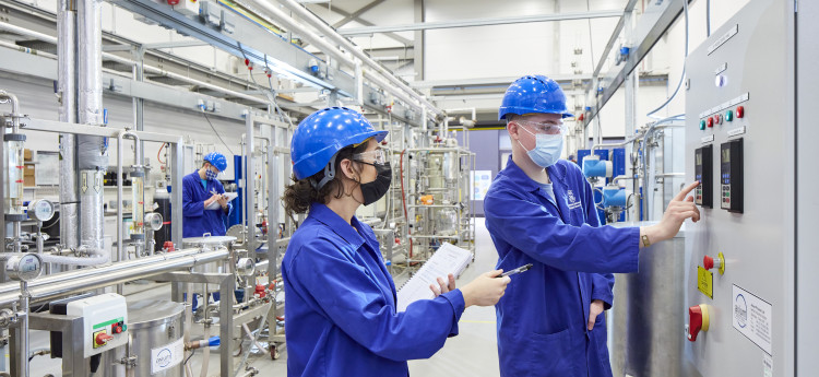 Students working in an Engineering workshop