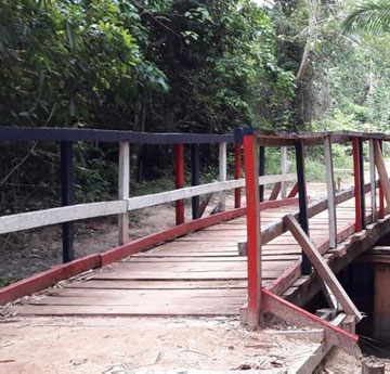 Wooden road bridge