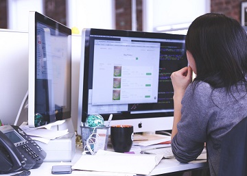 Woman working at a desk