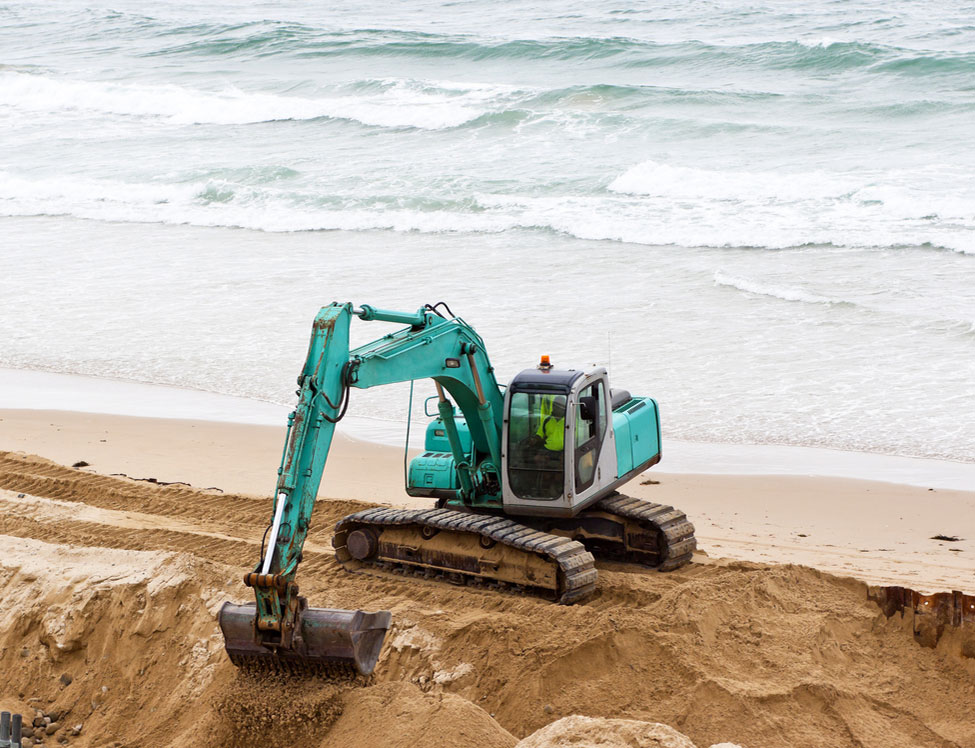 JCB on beach