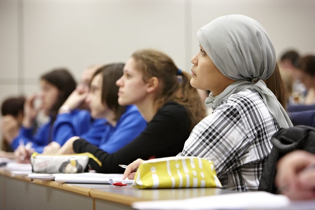 Students in a mathematics lecture