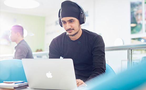 Student at laptop