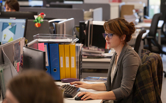 female working on a computer