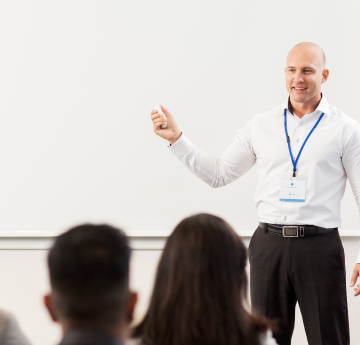 Woman presenting in boardroom