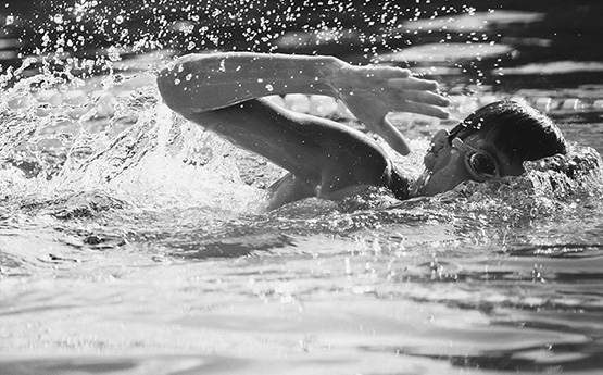 Boy swimming