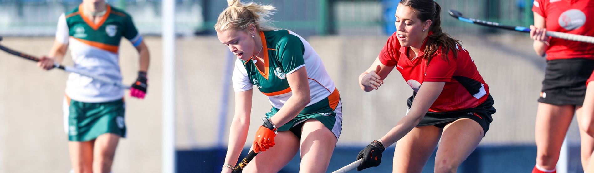 Female hockey player during fixture 