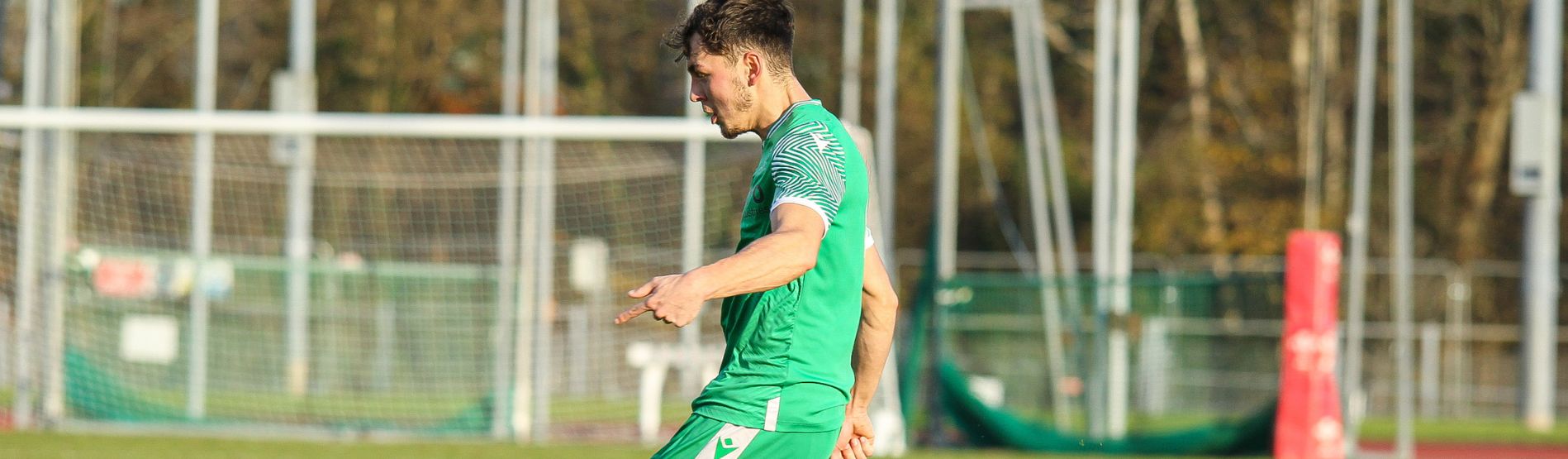 Swansea University mens football player playing during a fixture