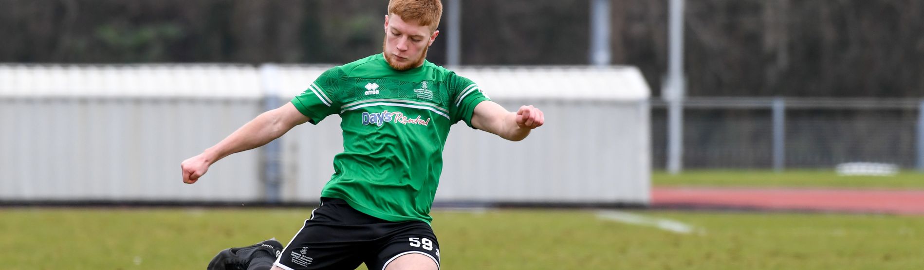 Swansea University mens football player playing during a fixture