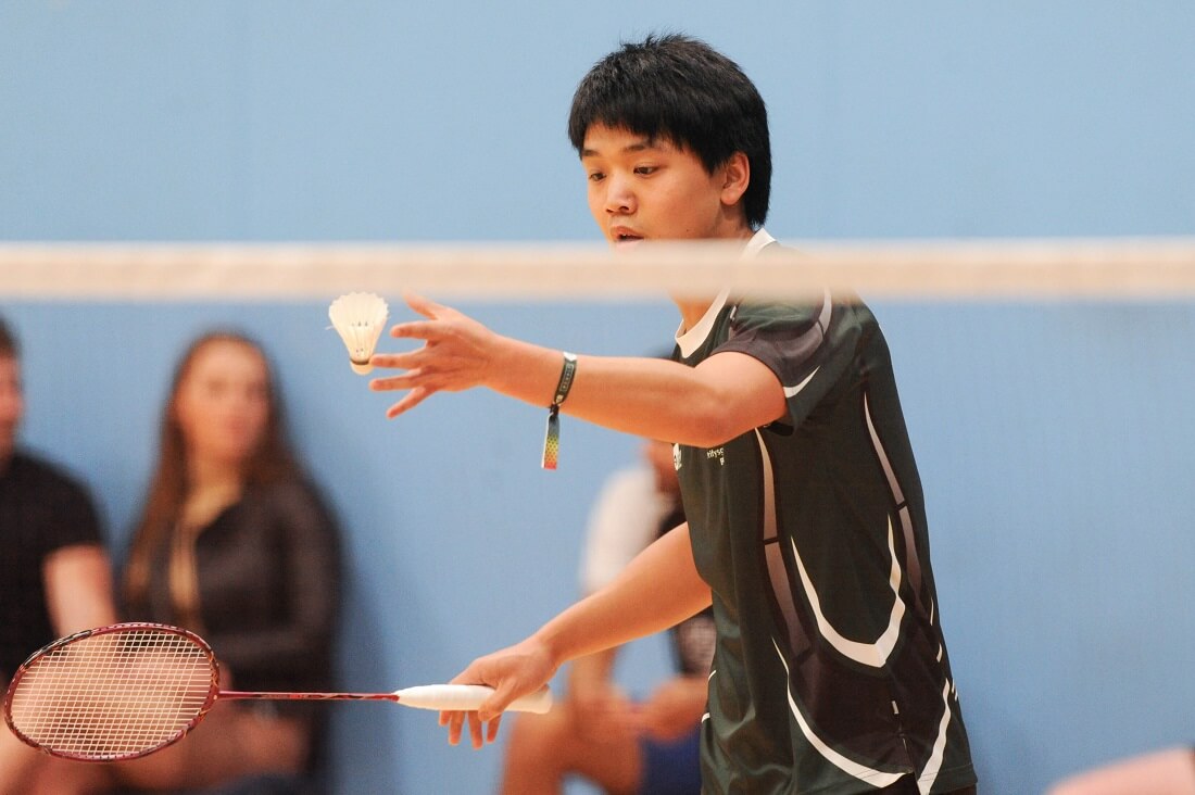 Playing badminton 