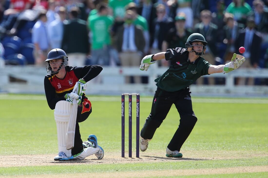 Playing cricket 