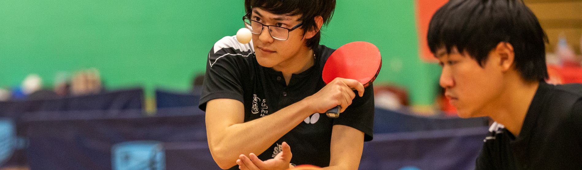 Swansea University table tennis club playing at Swansea Bay Sports Park