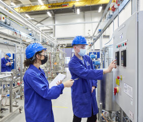 Students working in an Engineering workshop