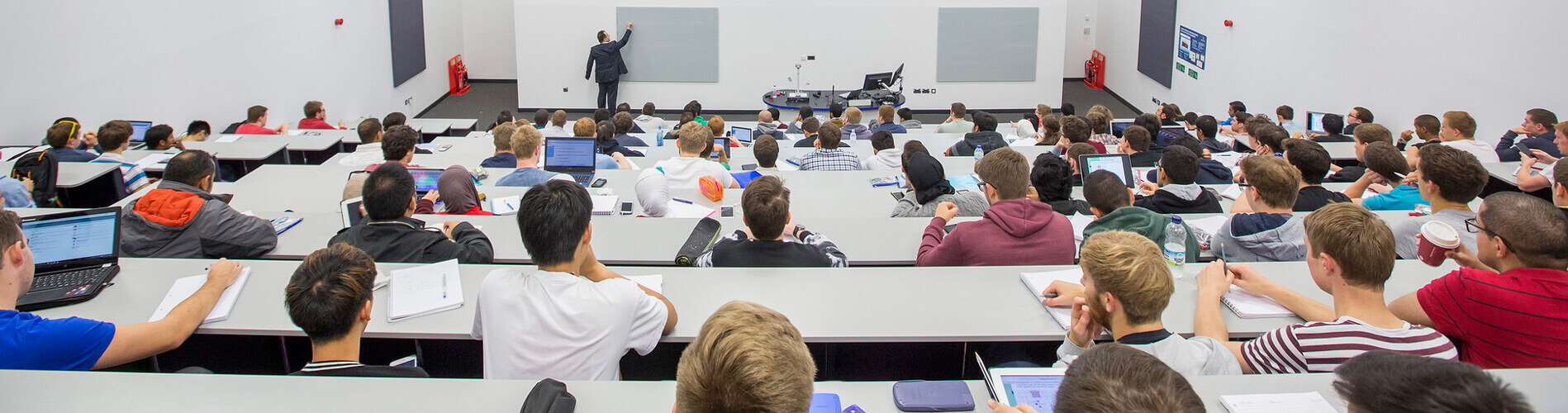 Students sat in a lecture theatre