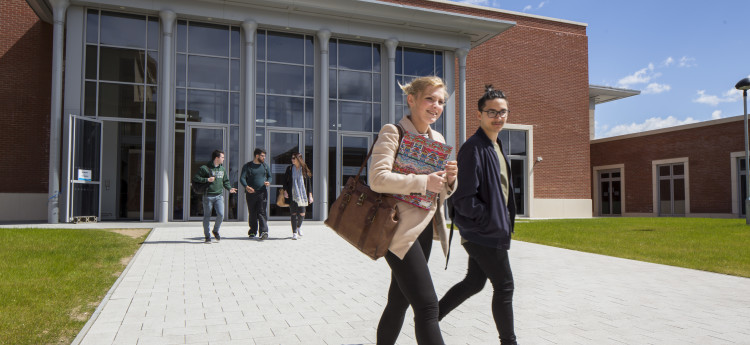 students at library