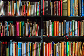 A shelf full of books