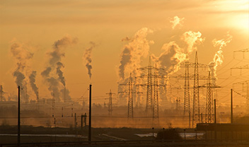 Emissions being released into the atmosphere