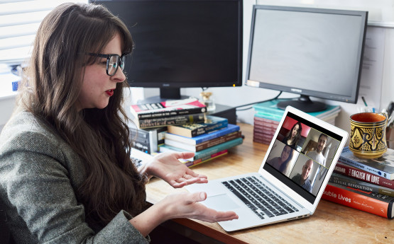 Student on zoom call